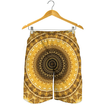 Gold Lights Kaleidoscope Print Men's Shorts