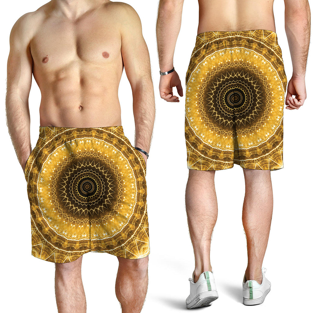Gold Lights Kaleidoscope Print Men's Shorts