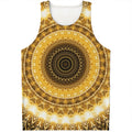 Gold Lights Kaleidoscope Print Men's Tank Top