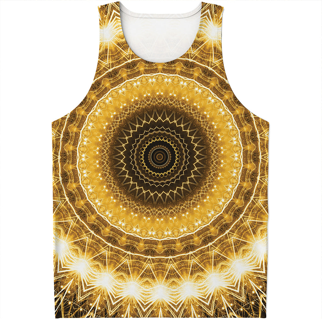 Gold Lights Kaleidoscope Print Men's Tank Top