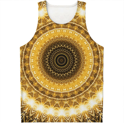 Gold Lights Kaleidoscope Print Men's Tank Top