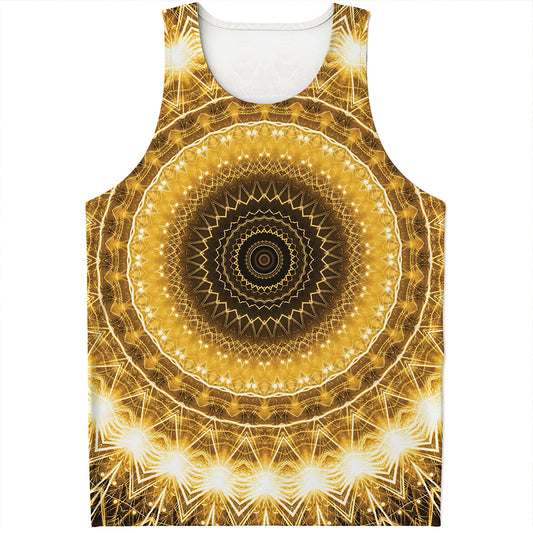 Gold Lights Kaleidoscope Print Men's Tank Top