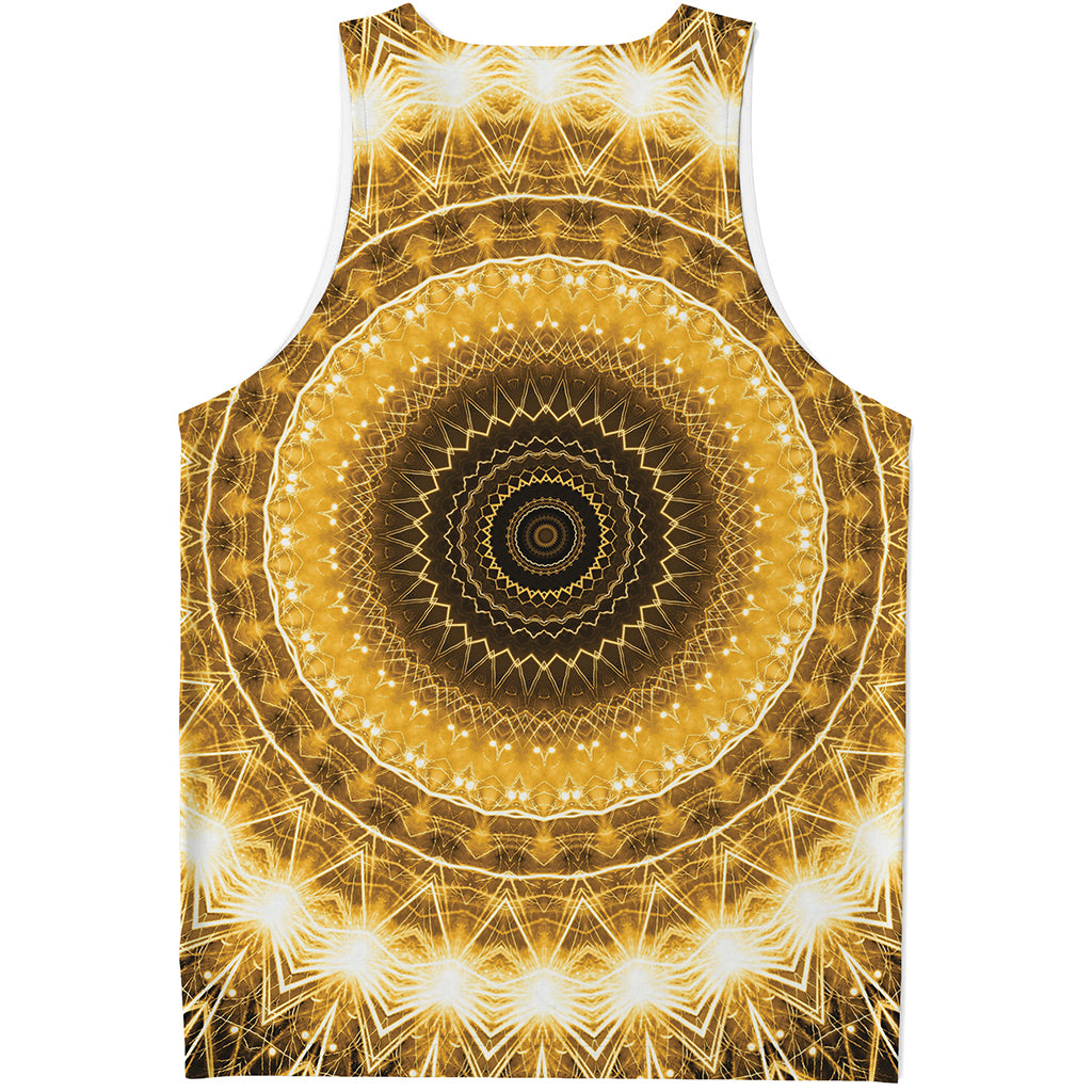 Gold Lights Kaleidoscope Print Men's Tank Top