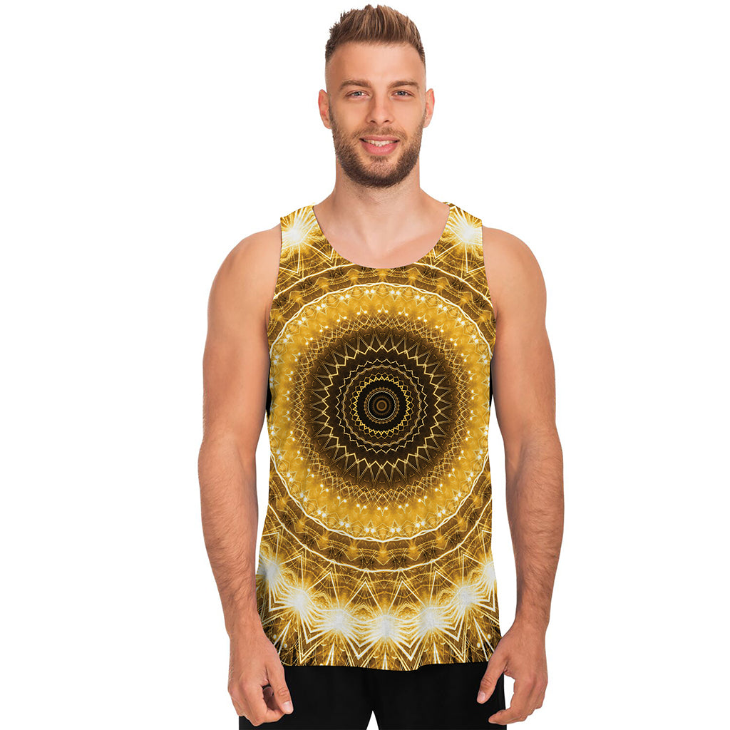 Gold Lights Kaleidoscope Print Men's Tank Top