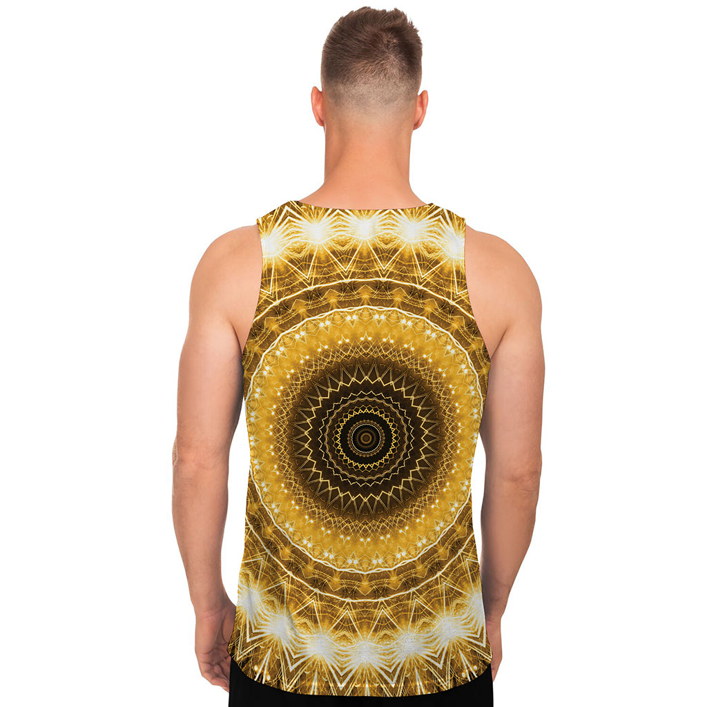 Gold Lights Kaleidoscope Print Men's Tank Top