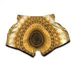 Gold Lights Kaleidoscope Print Muay Thai Boxing Shorts