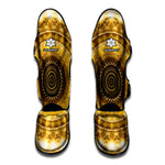 Gold Lights Kaleidoscope Print Muay Thai Shin Guard