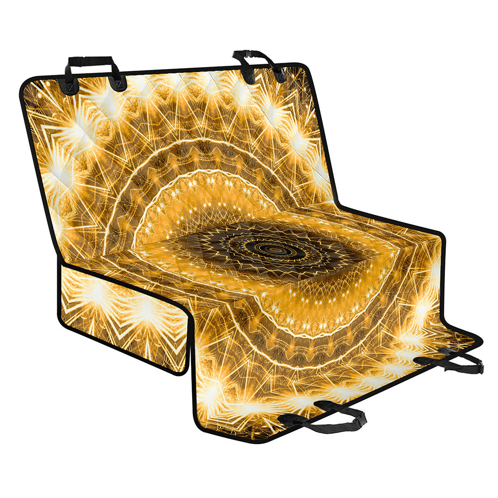 Gold Lights Kaleidoscope Print Pet Car Back Seat Cover