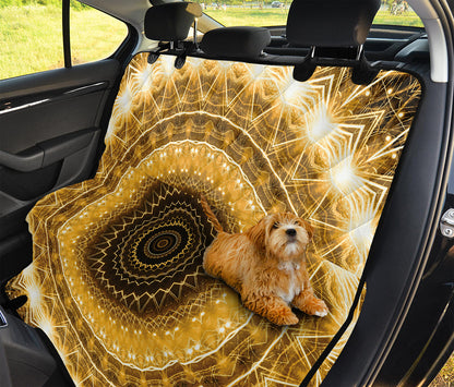 Gold Lights Kaleidoscope Print Pet Car Back Seat Cover