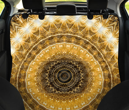 Gold Lights Kaleidoscope Print Pet Car Back Seat Cover