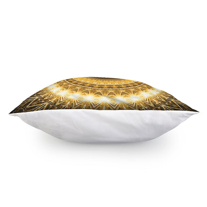 Gold Lights Kaleidoscope Print Pillow Cover