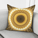 Gold Lights Kaleidoscope Print Pillow Cover