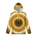 Gold Lights Kaleidoscope Print Pullover Hoodie