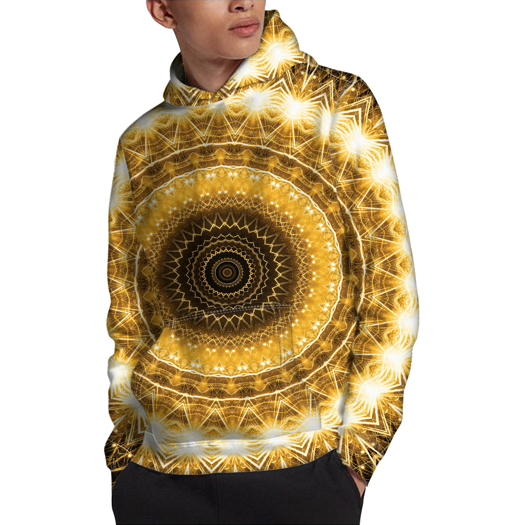 Gold Lights Kaleidoscope Print Pullover Hoodie