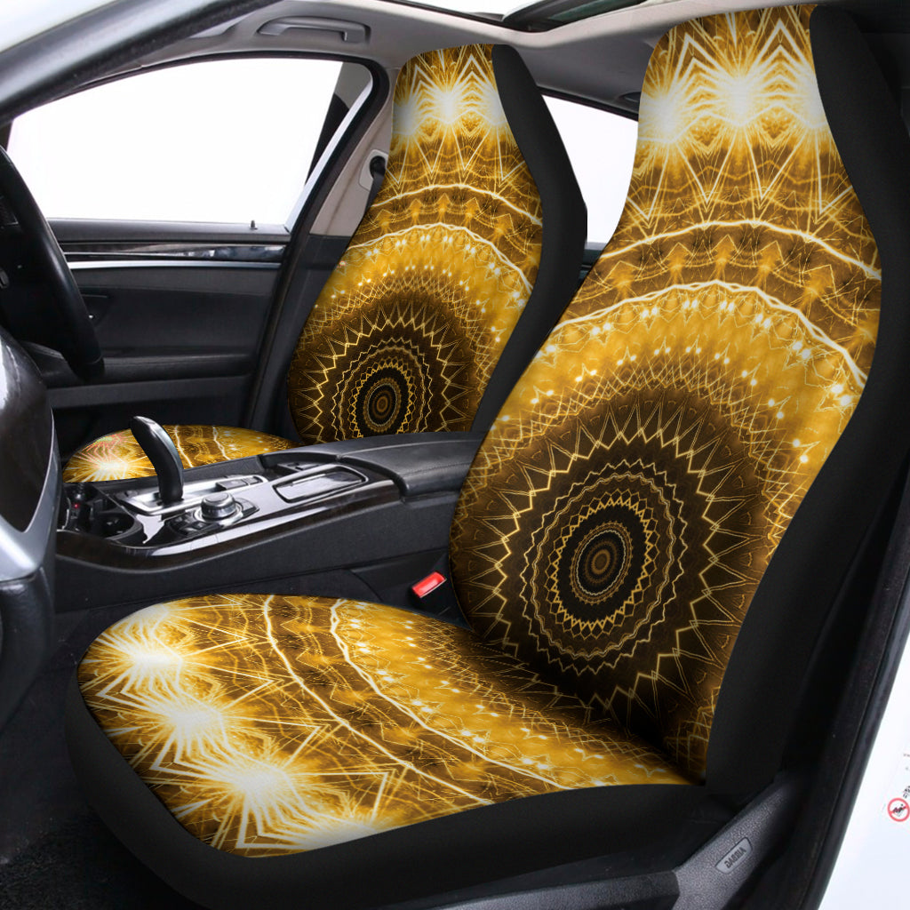 Gold Lights Kaleidoscope Print Universal Fit Car Seat Covers