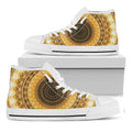Gold Lights Kaleidoscope Print White High Top Sneakers