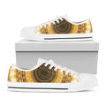 Gold Lights Kaleidoscope Print White Low Top Sneakers