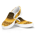 Gold Lights Kaleidoscope Print White Slip On Sneakers