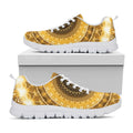 Gold Lights Kaleidoscope Print White Running Shoes