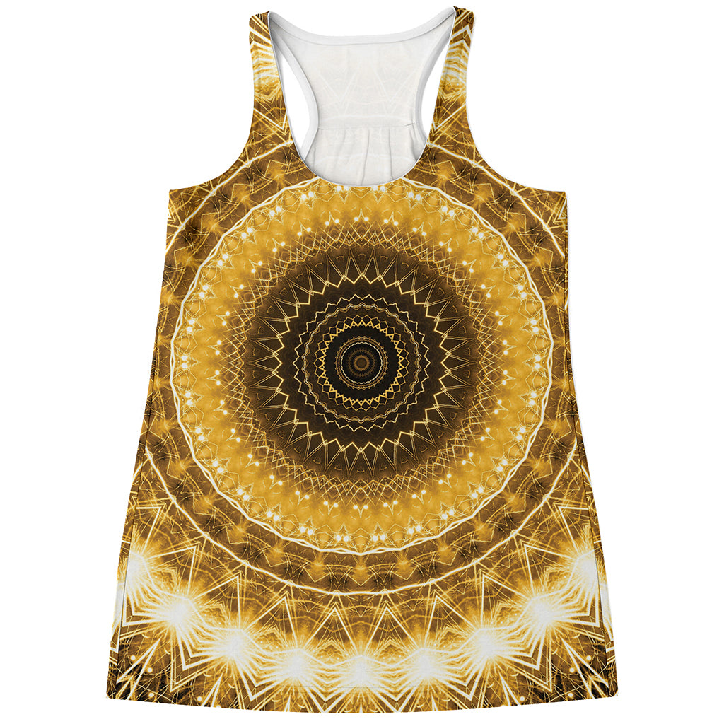 Gold Lights Kaleidoscope Print Women's Racerback Tank Top