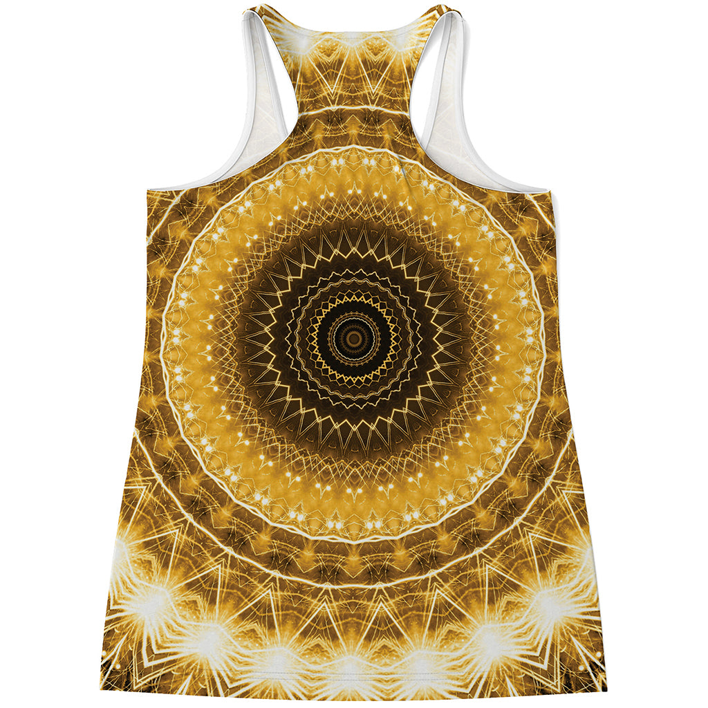 Gold Lights Kaleidoscope Print Women's Racerback Tank Top
