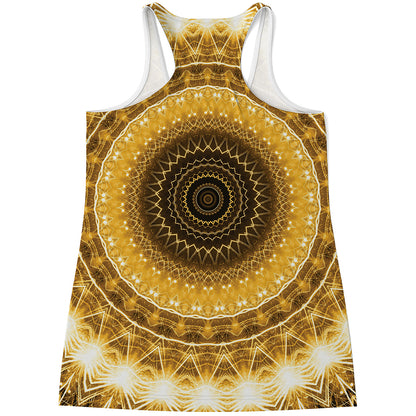 Gold Lights Kaleidoscope Print Women's Racerback Tank Top