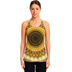 Gold Lights Kaleidoscope Print Women's Racerback Tank Top