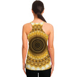 Gold Lights Kaleidoscope Print Women's Racerback Tank Top