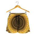 Gold Lights Kaleidoscope Print Women's Shorts