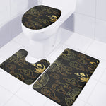 Gold Moon And Sun Print 3 Piece Bath Mat Set