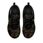 Gold Moon And Sun Print Black Sneakers