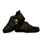 Gold Moon And Sun Print Black Sneakers