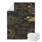 Gold Moon And Sun Print Blanket