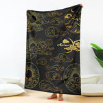 Gold Moon And Sun Print Blanket