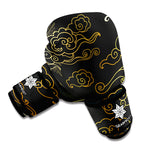 Gold Moon And Sun Print Boxing Gloves