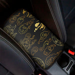 Gold Moon And Sun Print Car Center Console Cover