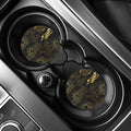 Gold Moon And Sun Print Car Coasters