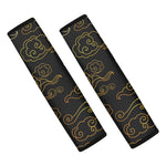 Gold Moon And Sun Print Car Seat Belt Covers