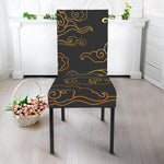 Gold Moon And Sun Print Dining Chair Slipcover