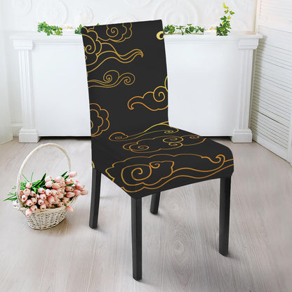 Gold Moon And Sun Print Dining Chair Slipcover