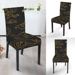 Gold Moon And Sun Print Dining Chair Slipcover