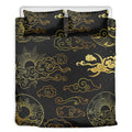 Gold Moon And Sun Print Duvet Cover Bedding Set