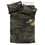 Gold Moon And Sun Print Duvet Cover Bedding Set