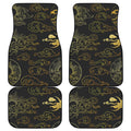 Gold Moon And Sun Print Front and Back Car Floor Mats