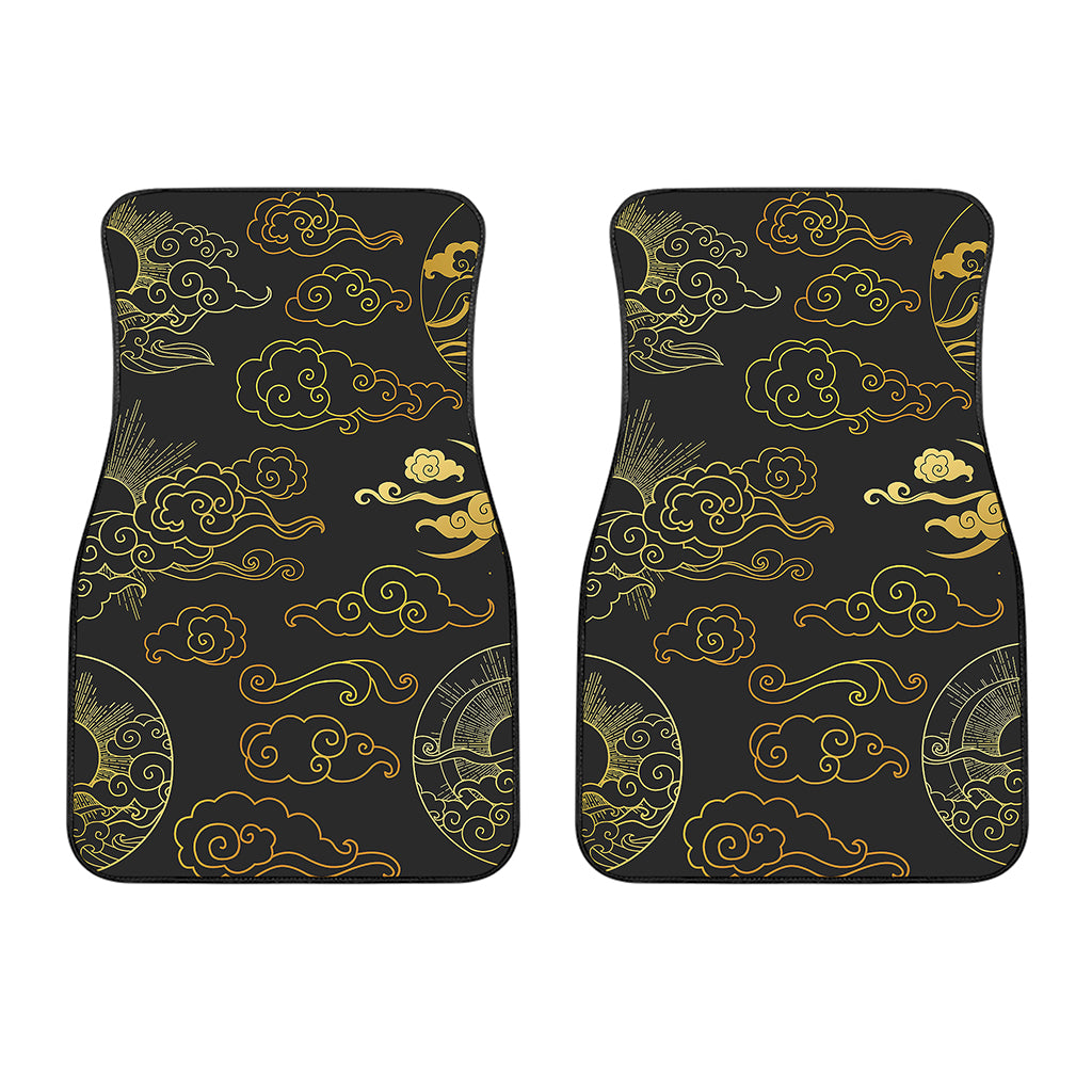 Gold Moon And Sun Print Front Car Floor Mats