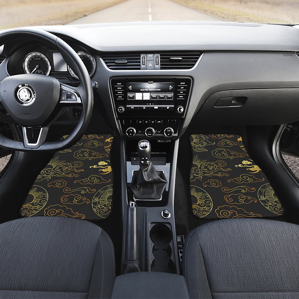 Gold Moon And Sun Print Front Car Floor Mats