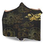 Gold Moon And Sun Print Hooded Blanket