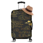 Gold Moon And Sun Print Luggage Cover