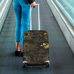 Gold Moon And Sun Print Luggage Cover