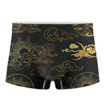 Gold Moon And Sun Print Men's Boxer Briefs